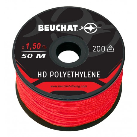 BOBINES 50M DE FIL DYNEEMA Rouge 1,5mm