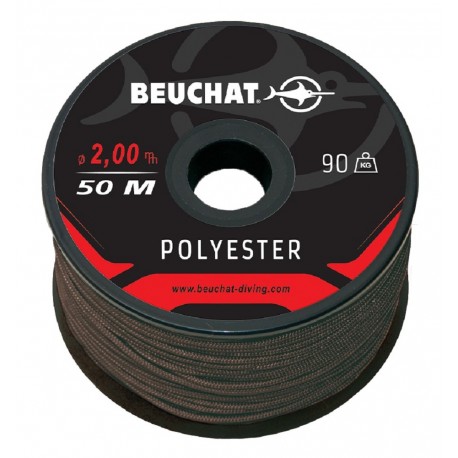 BOBINE 50M DE FIL POLYESTER Noir 2mm