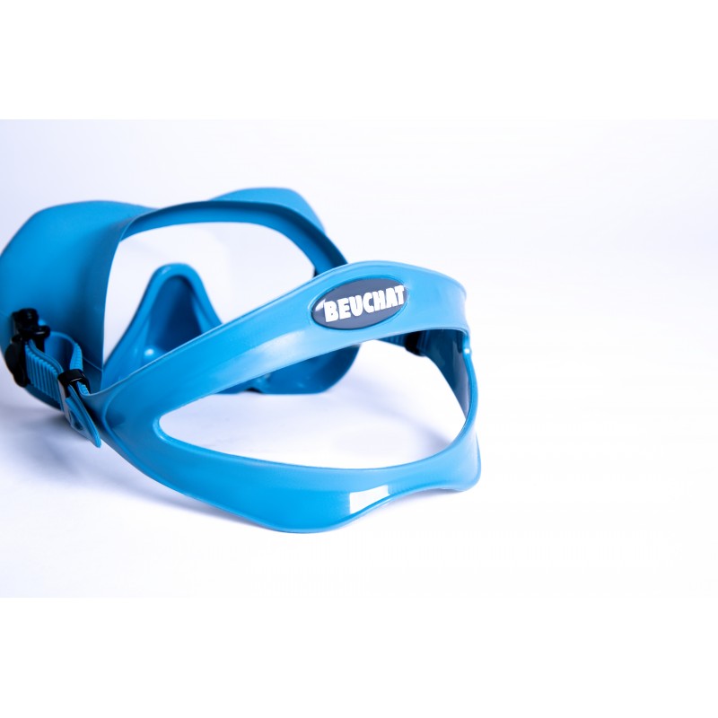 Tuba Beuchat Spy Spring Blue – Simple Et Efficace, Coudé Avec Embout Silicone, Compatible Masques Maxlux